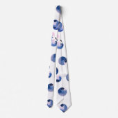 Cravate Myrtilles motif aquarelle (Dos)
