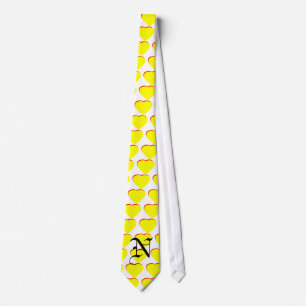 Cravate "N" Coeur Jaune Rouge Faire-part de mariage Le MUS