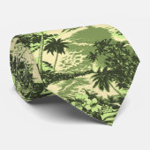 Cravate Napili Bay Tropical Hawaiian imprimé à deux côtés (Roulé)
