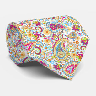 Cravate Nappe à motif paisley coloré mignon
