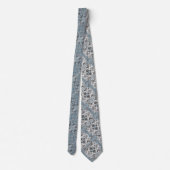 Cravate - Nasturiums gris/bleu (Dos)