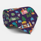 Cravate Nativity Scene Hand drawn Christmas (Roulé)