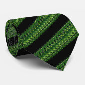 Cravate Nature Vert & Noir Mode rayée (Roulé)
