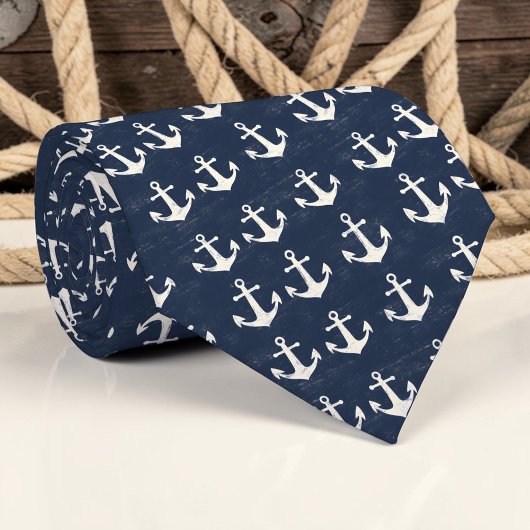 Cravate Nautical Anchors Custom Necktie