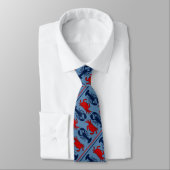 Cravate Nautical Crab and Lobsters Blue Diagonal (Attaché)