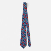 Cravate Nautical Crab and Lobsters Blue Diagonal (Devant)