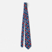 Cravate Nautical Crab and Lobsters Blue Diagonal (Dos)