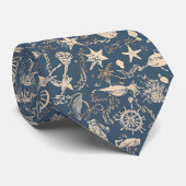 Cravate Nautical Sea Life Custom Necktie (Roulé)