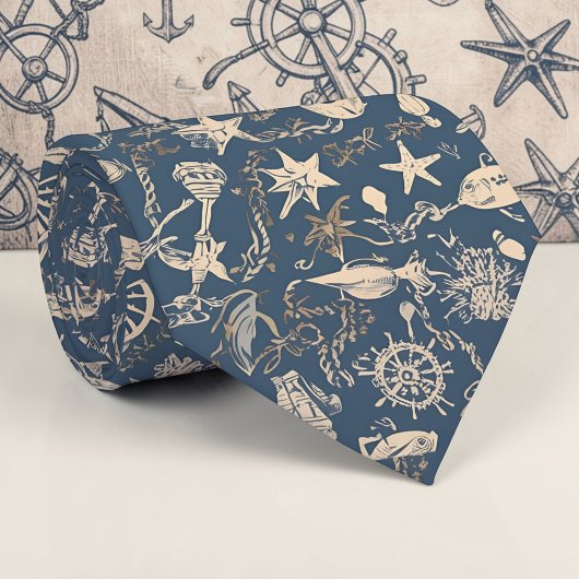 Cravate Nautical Sea Life Custom Necktie