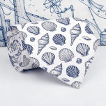 Cravate Nautical Seashells Custom Necktie<br><div class="desc">This custom necktie features a beautiful nautical design with seashells, perfect for adding a touch of the ocean to any outfit. Whether you're heading to a seaside vacation, a special event, or just want to express your love for the sea, this tie is a stylish and unique choice. Made with...</div>