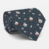 Cravate Nautical Ships Custom Necktie (Roulé)