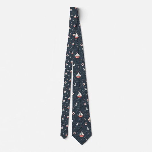Cravate Nautical Ships Custom Necktie (Dos)