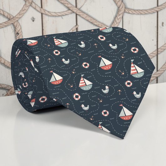 Cravate Nautical Ships Custom Necktie