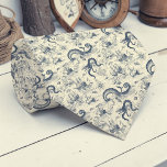 Cravate Nautical Toile Custom Necktie<br><div class="desc">This custom necktie features a classic nautical toile pattern,  perfect for adding a touch of seaside charm to any outfit. Ideal for dads,  groomsmen,  or anyone who loves the ocean.</div>