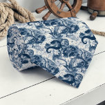 Cravate Nautical Toile Custom Necktie<br><div class="desc">This custom necktie features a classic nautical toile pattern,  perfect for adding a touch of seaside charm to any outfit. Ideal for dads,  groomsmen,  or anyone who loves the ocean.</div>