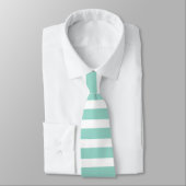 Cravate Nautique,Ancre,Rayes Vert Menthe (Attaché)