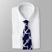 Cravate nautique avec le motif d'ancre de bateau (Attaché)
