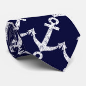 Cravate nautique avec le motif d'ancre de bateau (Roulé)