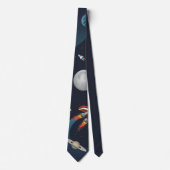 Cravate Navette spatiale Stars Lune Moderne (Devant)