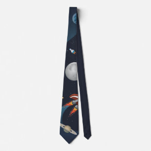 Cravate Navette spatiale Stars Lune Moderne