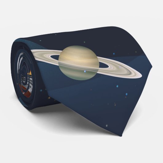 Cravate Navette spatiale Stars Lune Moderne (Roulé)