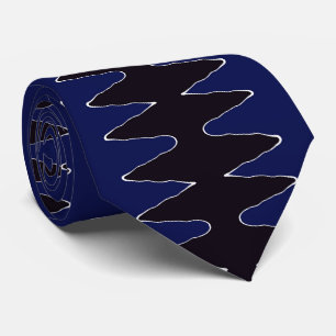 Cravate Navy and Black Zigzag
