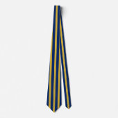 Cravate Navy and Metallic Gold Striped Stylish Neck Tie (Devant)