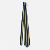 Cravate Navy and Metallic Gold Striped Stylish Neck Tie (Dos)
