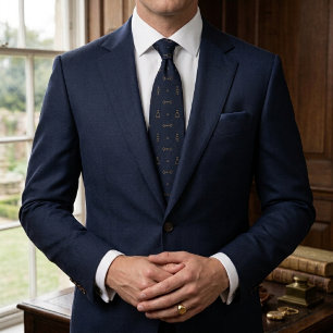 Cravate Navy & Antique Gold Équestre Mors