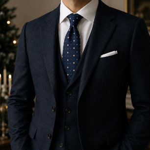 Cravate Navy Blue à pois