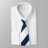 Cravate Navy Blue and White Stripes (Attaché)