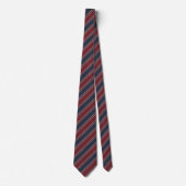 Cravate Navy Blue Burgundy Red Classic Regimental Stripe (Devant)