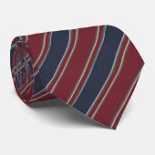 Cravate Navy Blue Burgundy Red Classic Regimental Stripe (Roulé)
