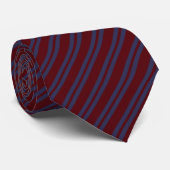 Cravate  Navy blue& burgundy stripes groomsmen wedding  (Roulé)