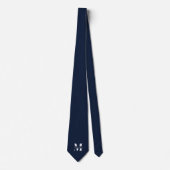 Cravate Navy Blue | Custom Monogram Wedding Groomsmen  (Devant)