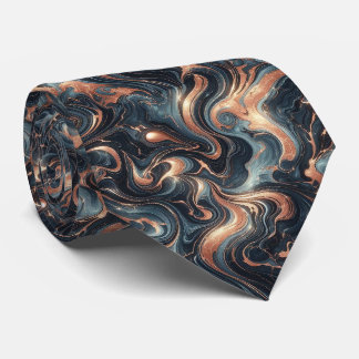Cravate Navy Blue Professionnel et Marbre de Cuivre