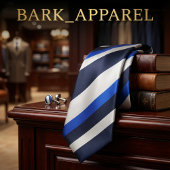Cravate Navy Blue & Royal Blue Diagonal Stripe Modern 