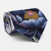 Cravate Navy & Burnt Orange Floral Wedding (Roulé)