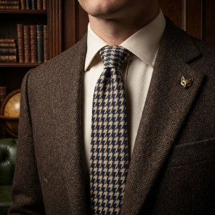 Cravate Navy Classique Ivoire Croisillon Luxe Gentleman’s