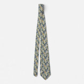 Cravate Navy Daisy & Moutarde Floral (Dos)