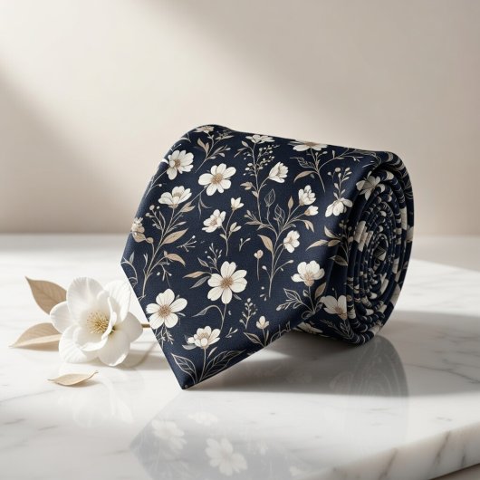 Cravate Navy Floral