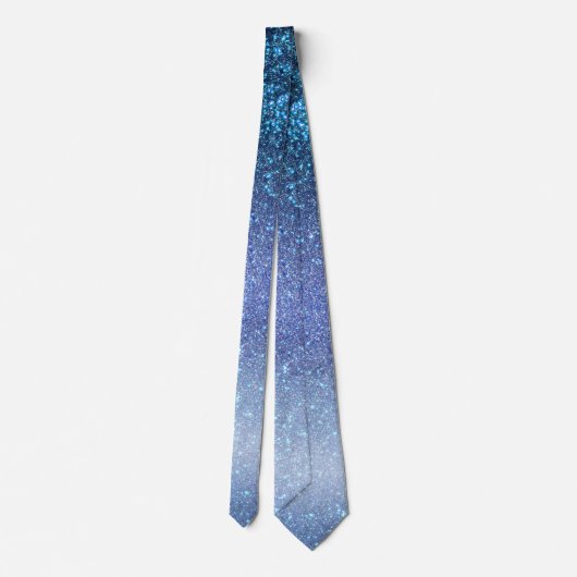 Cravate Navy Pastel Blue Triple Glitter Ombre Gradient (Dos)