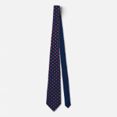 Cravate Navy Tie with Carrot-Orange Star Pattern (Devant)