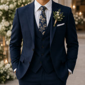 Cravate Navy Vintage Botanique