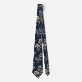 Cravate Navy Vintage Botanique (Devant)