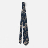 Cravate Navy Vintage Botanique (Dos)