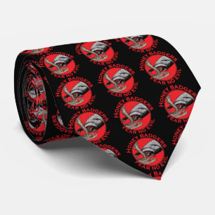 Cravate Ne craignez aucun mal Badass Honey Badger Red Anim