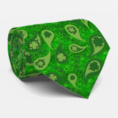 Cravate Neat Green Irish Shamrock Paisley Pattern (Roulé)