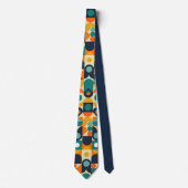 Cravate Necktie Abstraite de Motif géométrique carré (Devant)