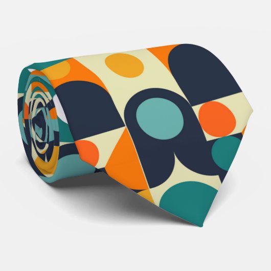 Cravate Necktie Abstraite de Motif géométrique carré (Roulé)